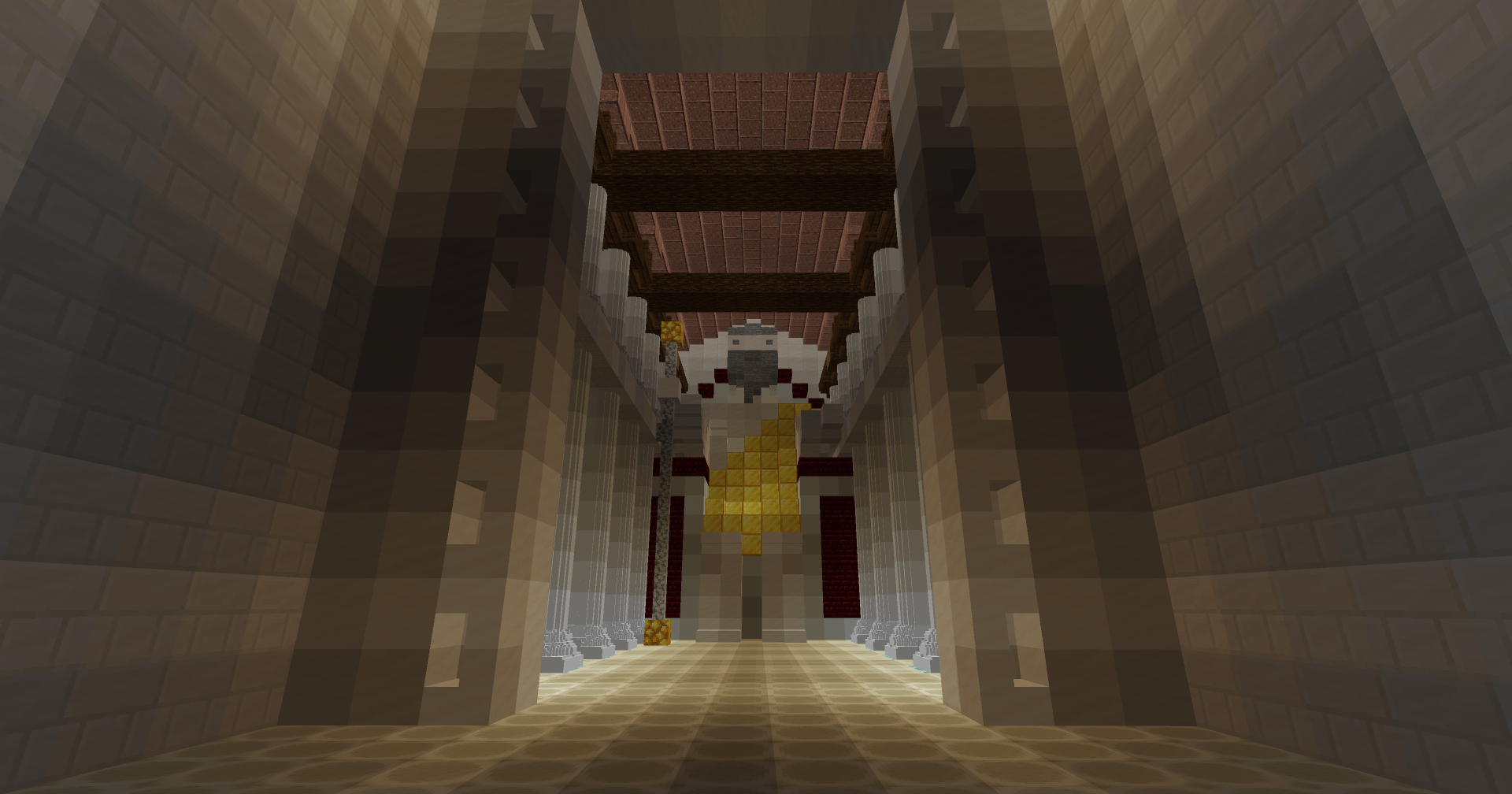 Looking up through the temple
